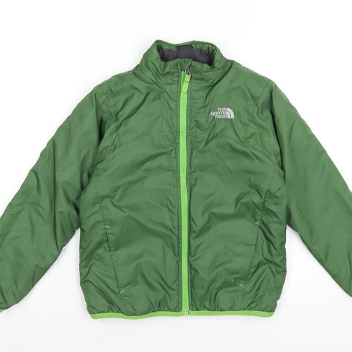 The North Face Boys Green Puffer Jacket Coat Size 7-8 Years Zip