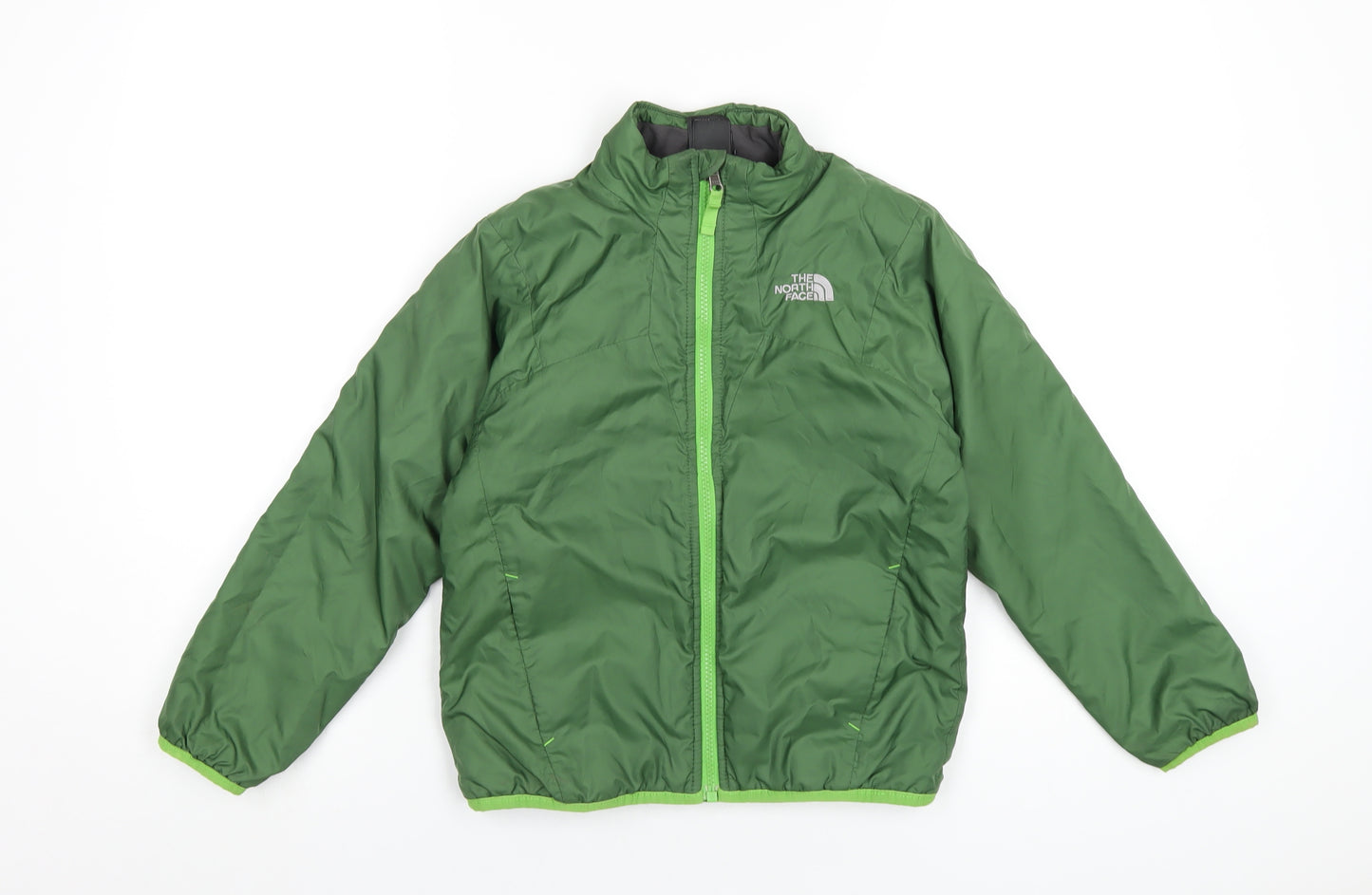 The North Face Boys Green Puffer Jacket Coat Size 7-8 Years Zip