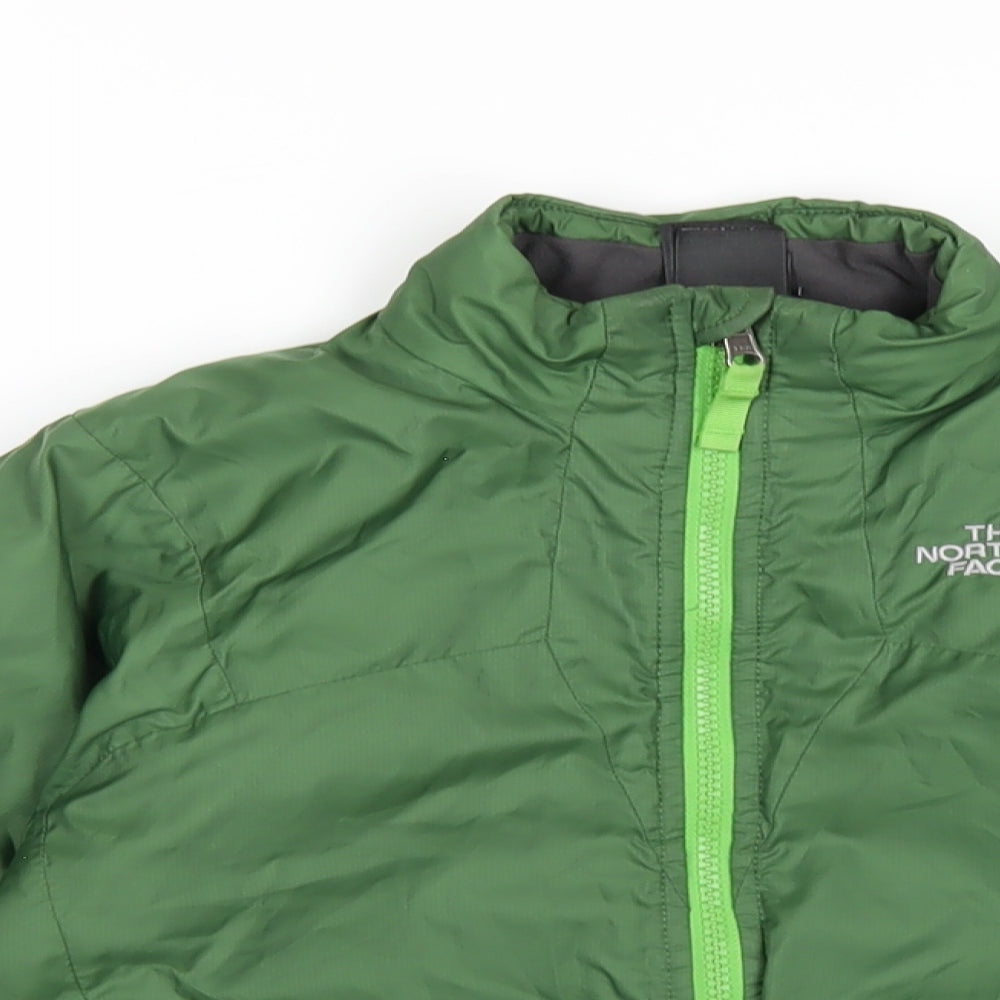 The North Face Boys Green Puffer Jacket Coat Size 7-8 Years Zip
