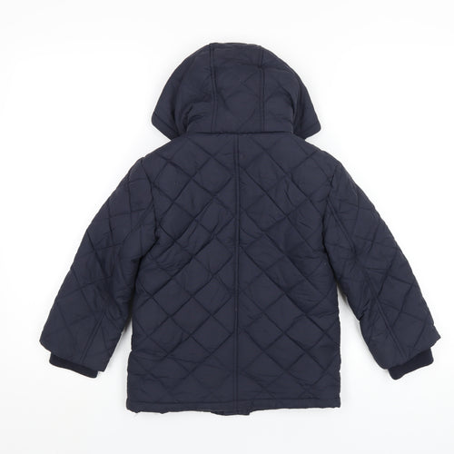 Monsoon Boys Blue Quilted Coat Size 5-6 Years Zip