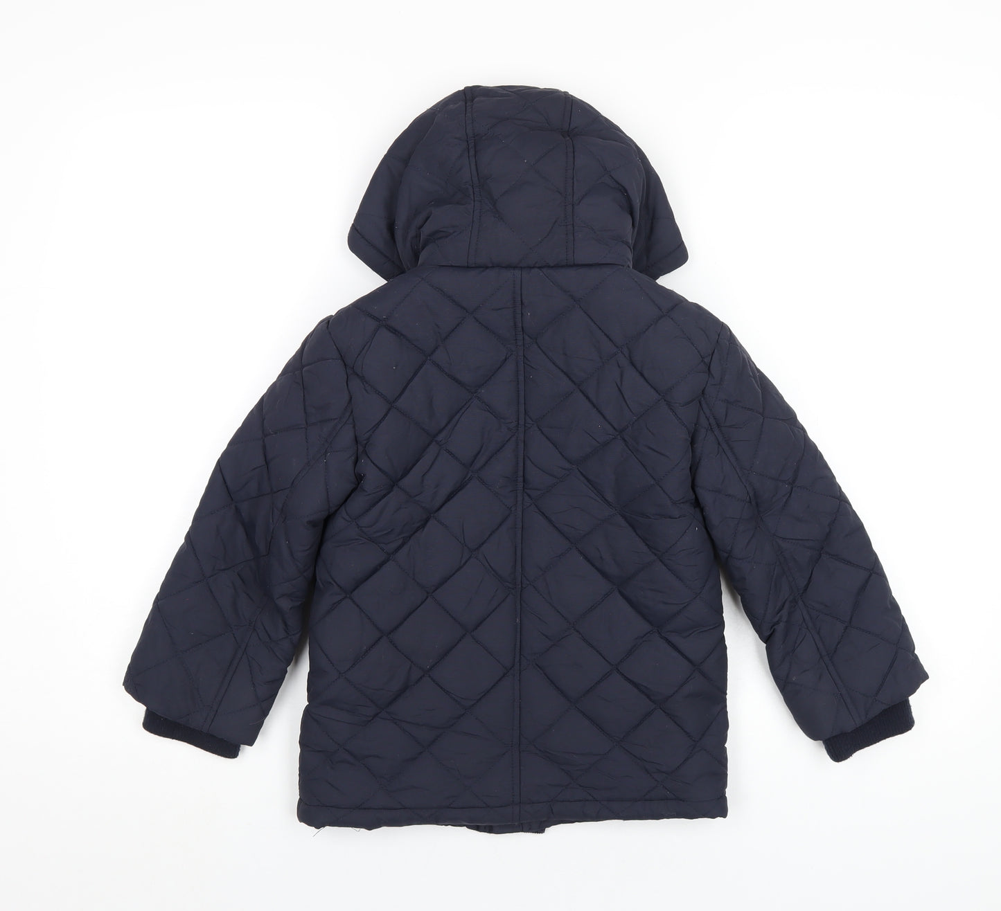 Monsoon Boys Blue Quilted Coat Size 5-6 Years Zip