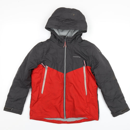 Craghoppers Boys Grey Rain Coat Coat Size 9-10 Years Zip