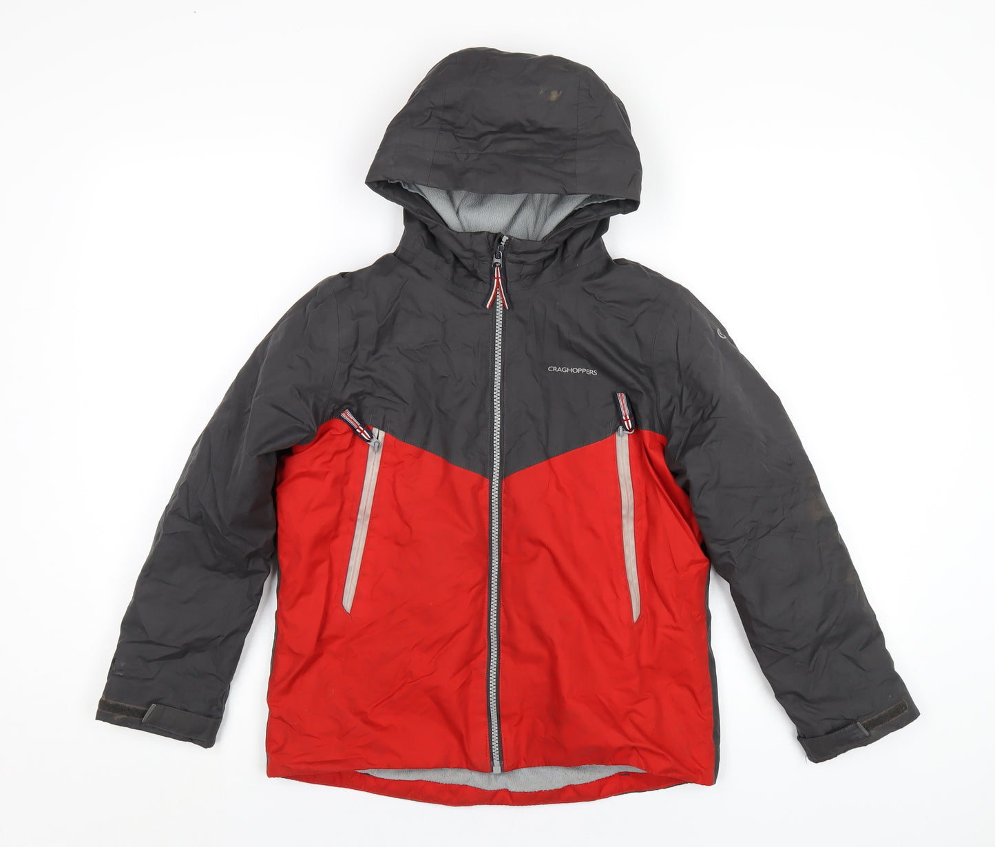 Craghoppers Boys Grey Rain Coat Coat Size 9-10 Years Zip