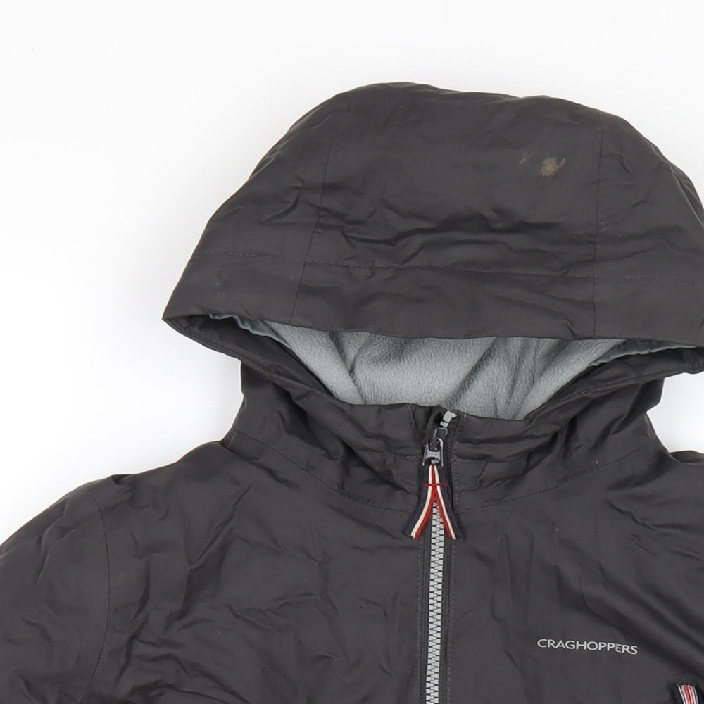 Craghoppers Boys Grey Rain Coat Coat Size 9-10 Years Zip