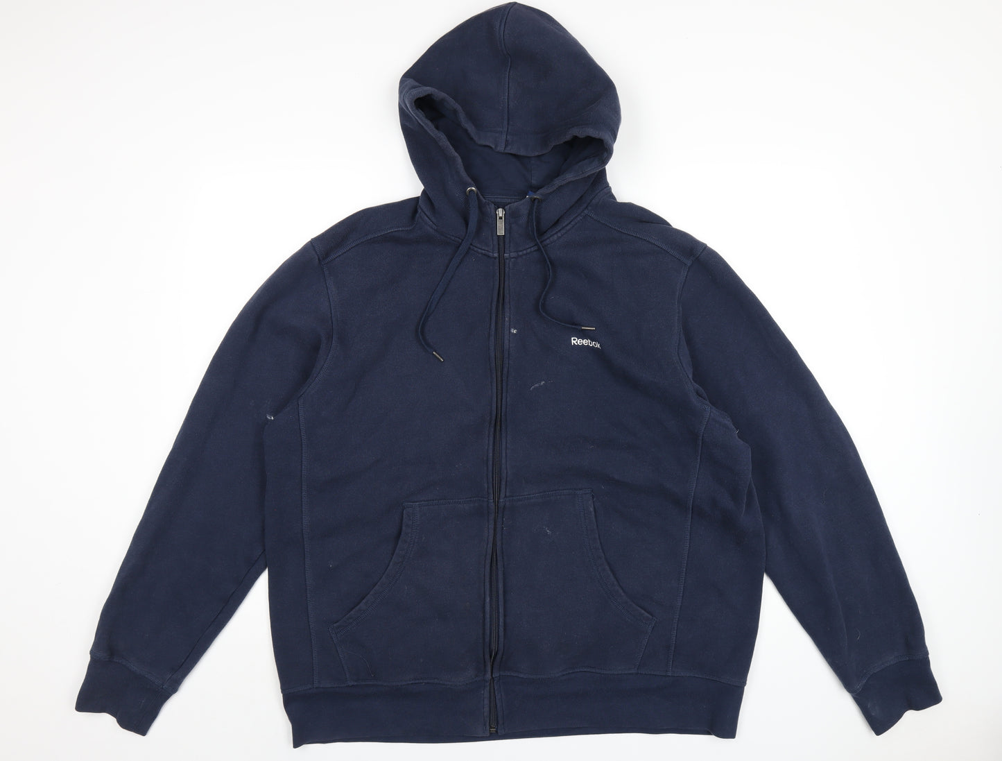 Bench Mens Blue Cotton Full Zip Hoodie Size 2XL