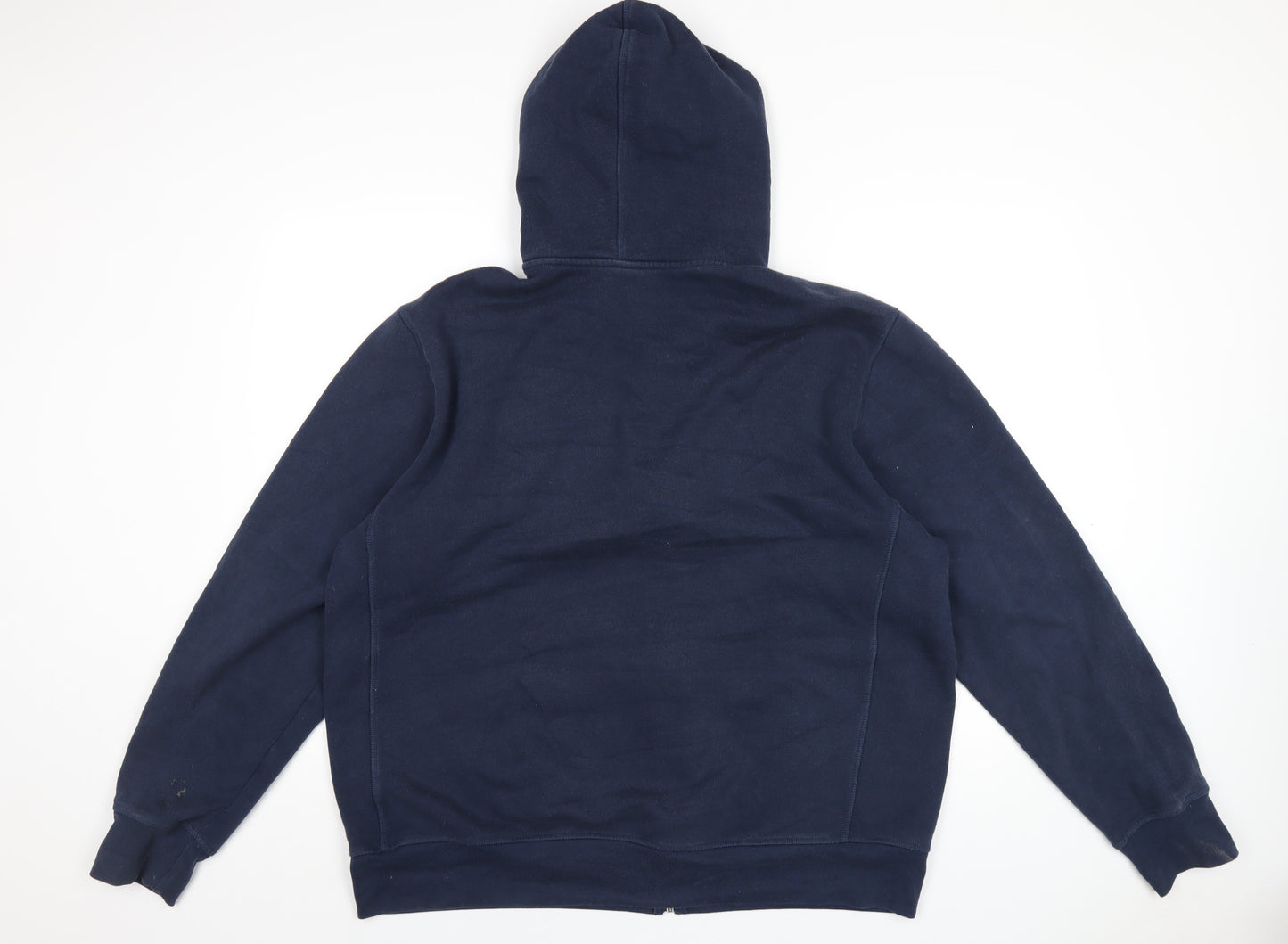 Bench Mens Blue Cotton Full Zip Hoodie Size 2XL
