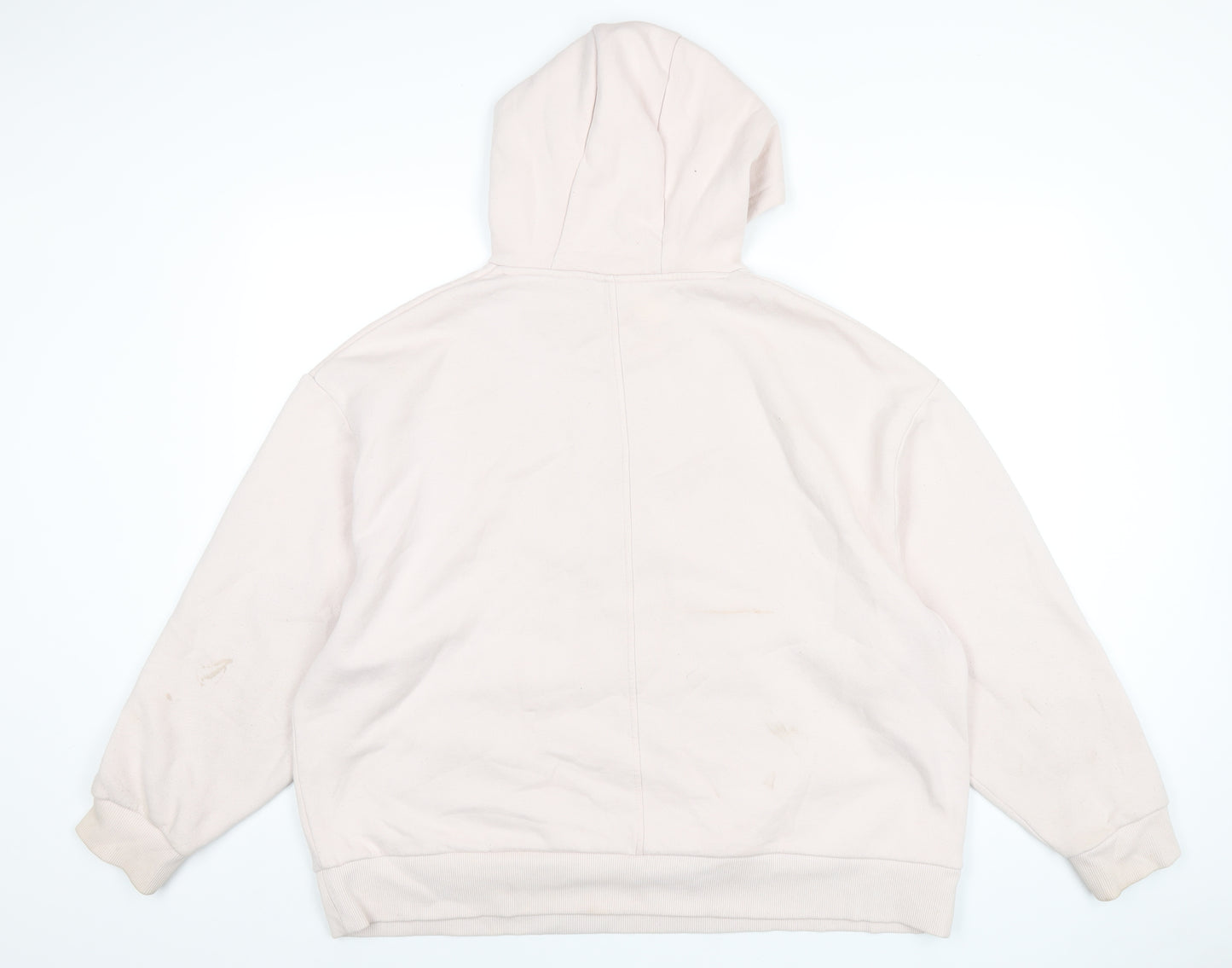 COLLUSION Womens Pink Cotton Pullover Hoodie Size 10 Pullover