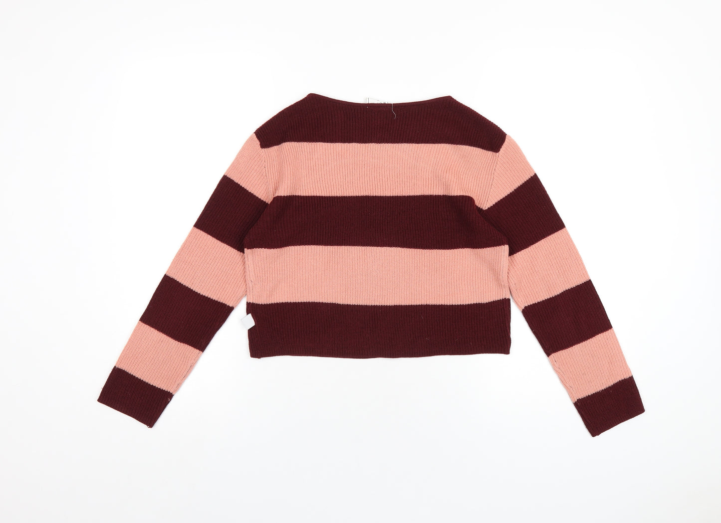 Harry Potter Girls Pink Round Neck Striped Acrylic Pullover Jumper Size 10-11 Years Pullover