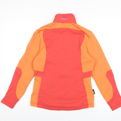 Wild Roses Womens Orange Cotton Pullover Sweatshirt Size L Zip