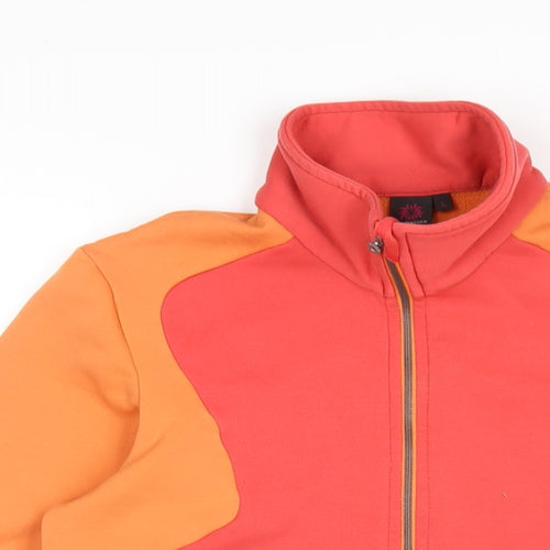 Wild Roses Womens Orange Cotton Pullover Sweatshirt Size L Zip