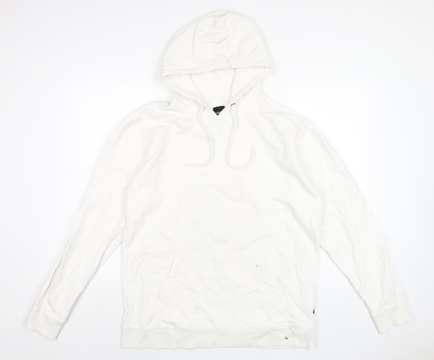 VANS Mens White Cotton Pullover Hoodie Size L