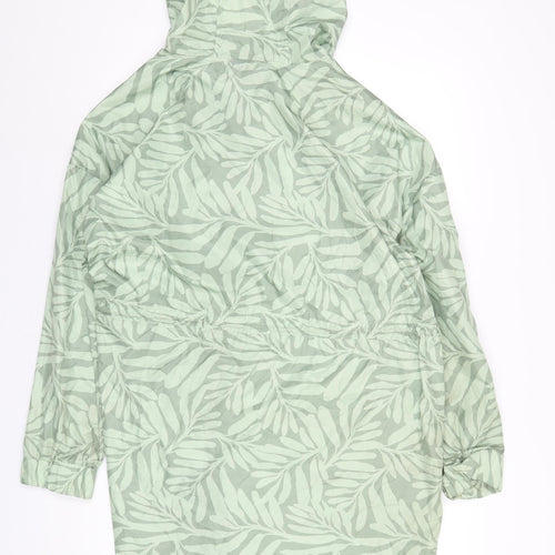 Dunnes Stores Womens Green Geometric Rain Coat Coat Size XL Zip