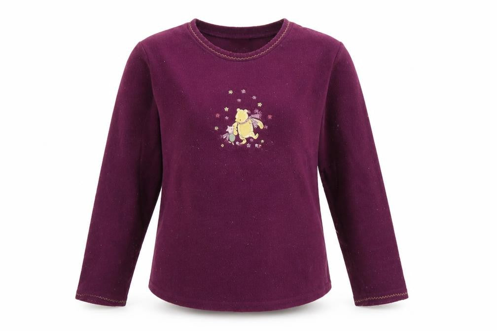 Front view of Disney women’s purple polyester pullover sweatshirt, size UK 10, pullover - winnie the pooh