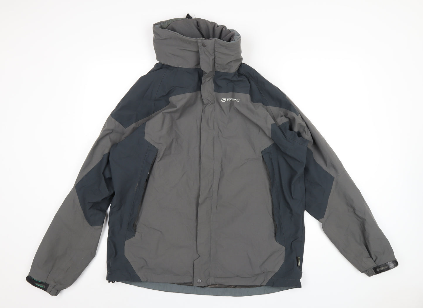 Sprayway Mens Grey Rain Coat Coat Size L Zip