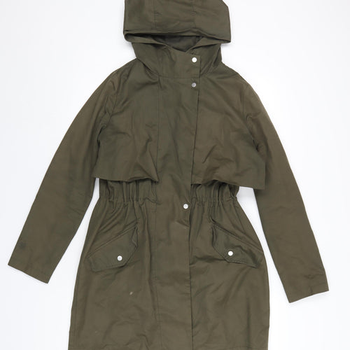 Oasis Womens Green Parka Coat Size XS Zip