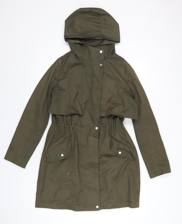 Oasis Womens Green Parka Coat Size XS Zip