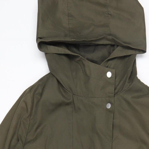 Oasis Womens Green Parka Coat Size XS Zip
