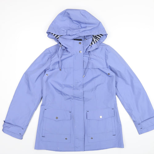 Details Womens Blue Rain Coat Coat Size XS Zip