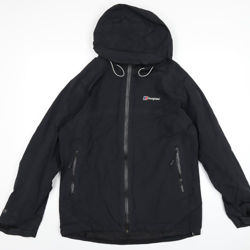Berghaus Mens Black Rain Coat Coat Size L Zip