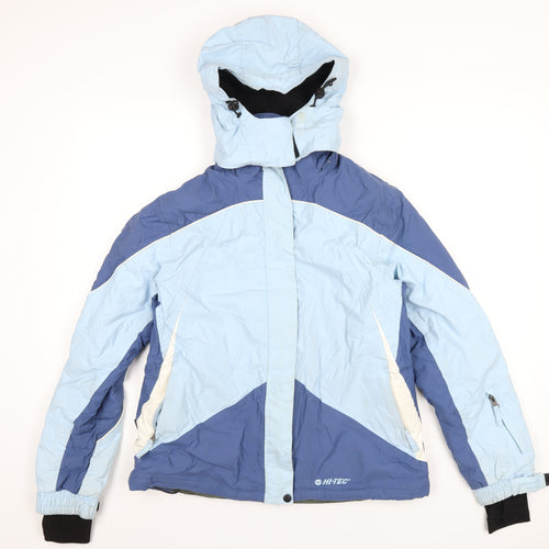 Hi-Tec Womens Blue Rain Coat Coat Size L Zip