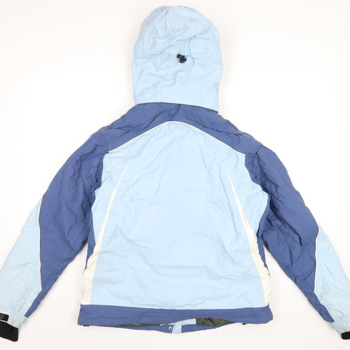 Hi-Tec Womens Blue Rain Coat Coat Size L Zip