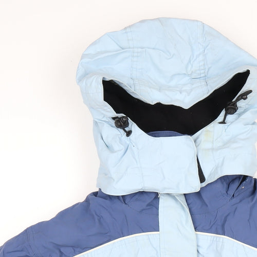 Hi-Tec Womens Blue Rain Coat Coat Size L Zip