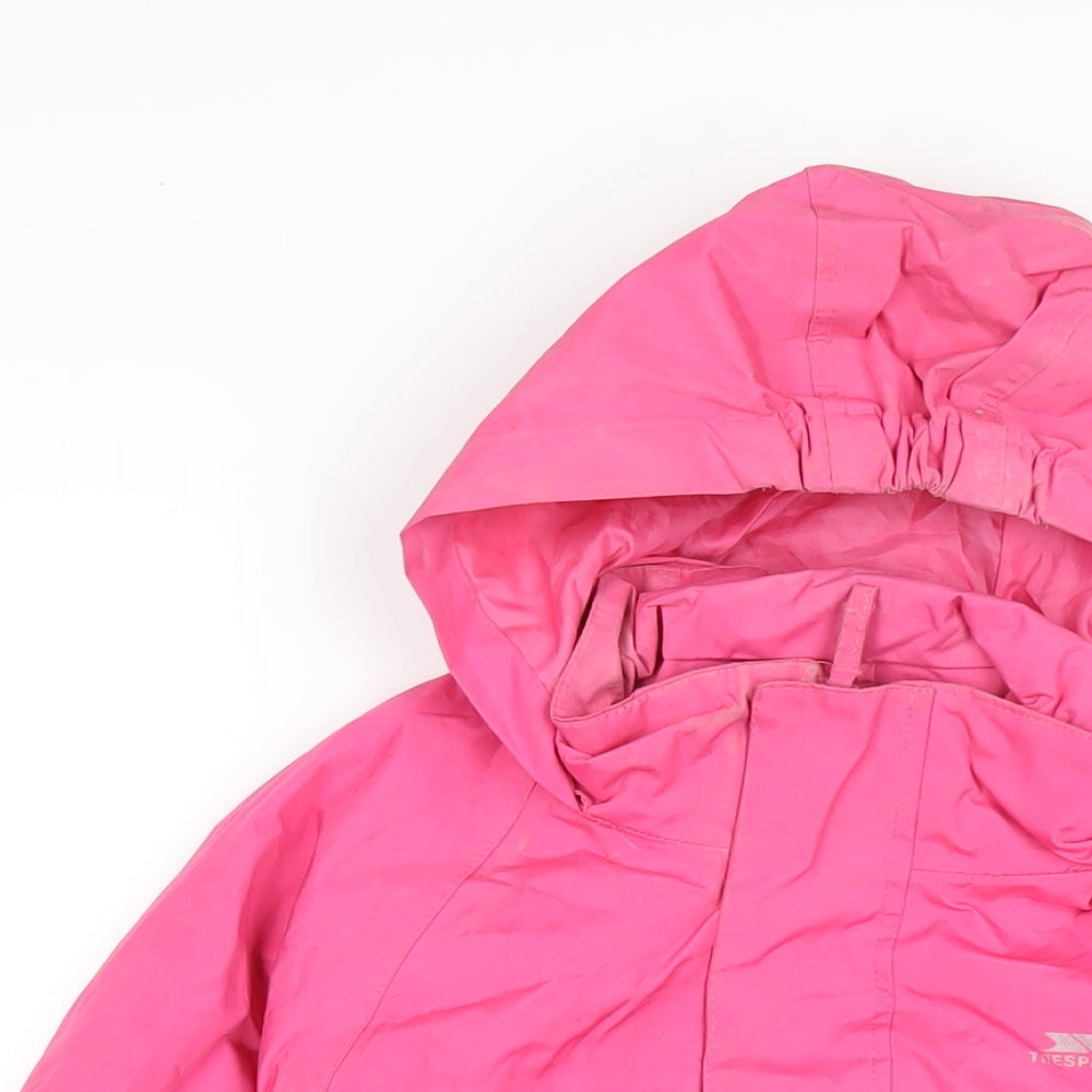 Trespass Girls Pink Rain Coat Coat Size 9-10 Years Zip