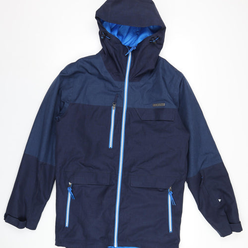 DECATHLON Mens Blue Rain Coat Coat Size S Zip