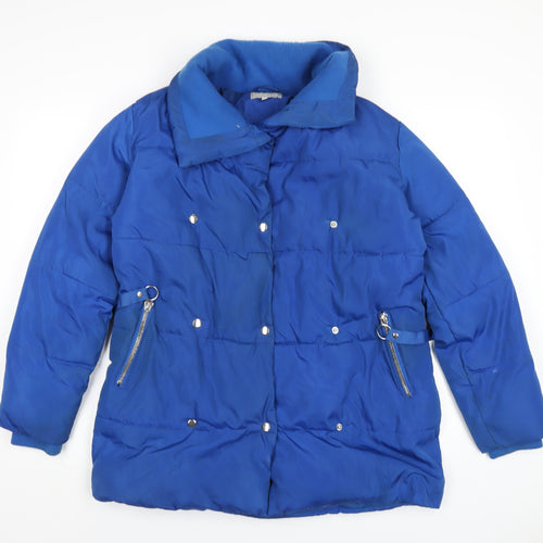 Red Herring Womens Blue Puffer Jacket Coat Size 8