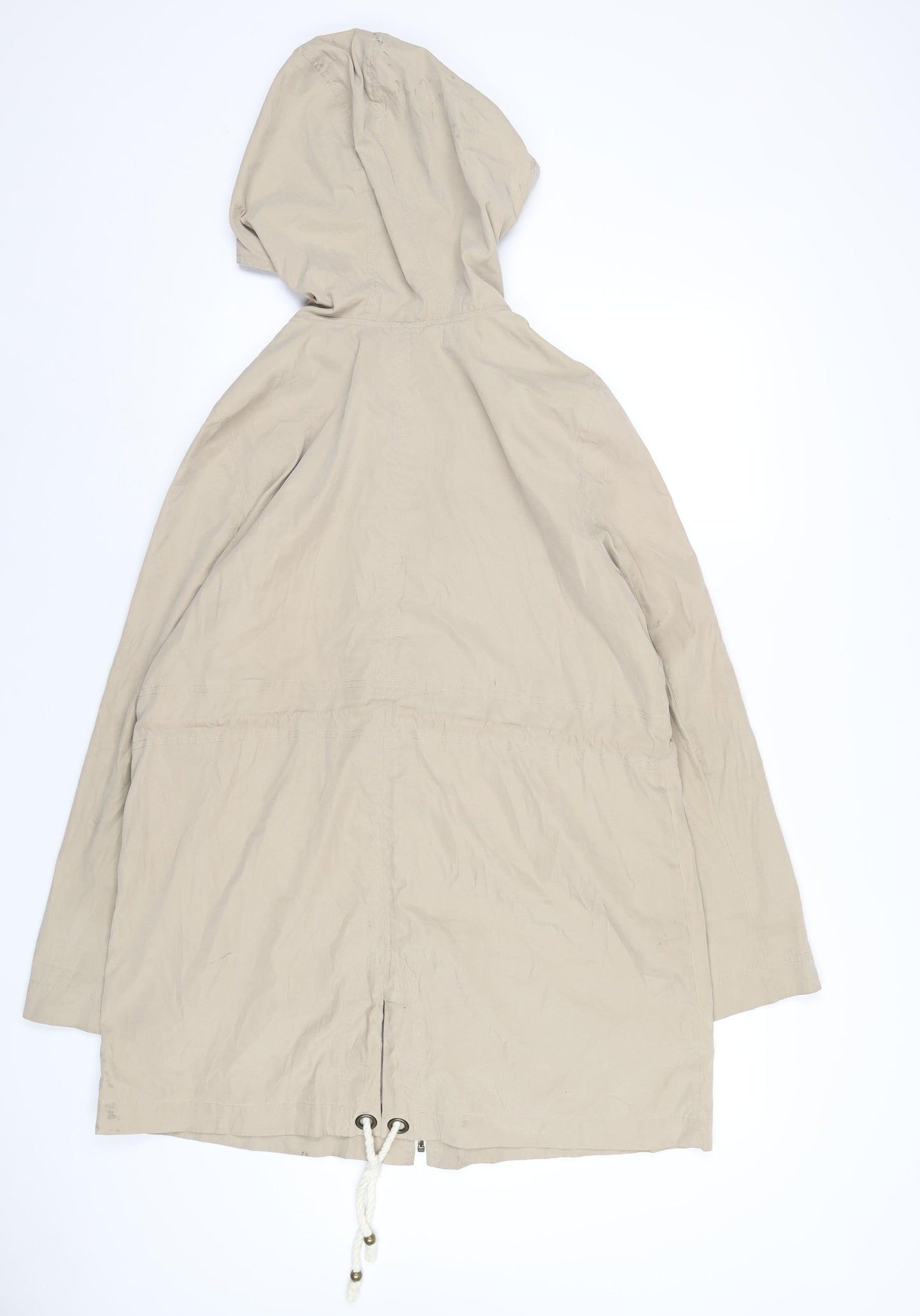 Laura Ashley Womens Beige Anorak Coat Size 16 Zip