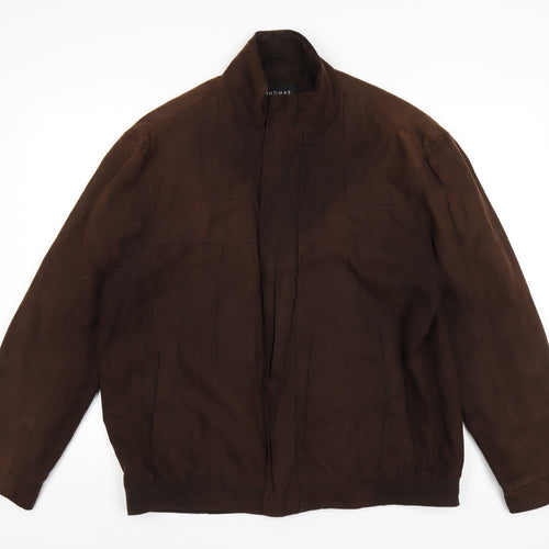 Thomas Nash Mens Brown Jacket Coat Size L Zip