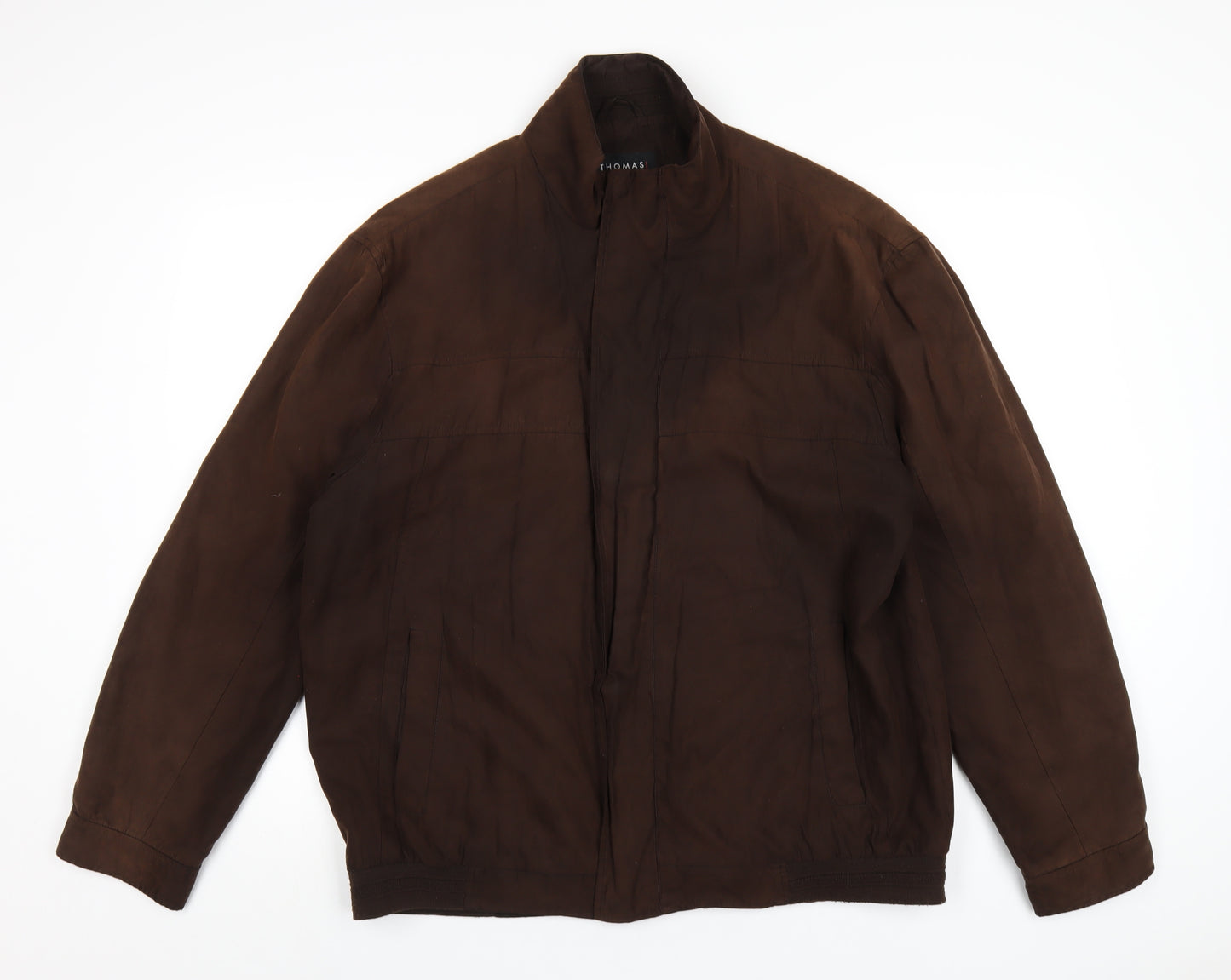 Thomas Nash Mens Brown Jacket Coat Size L Zip