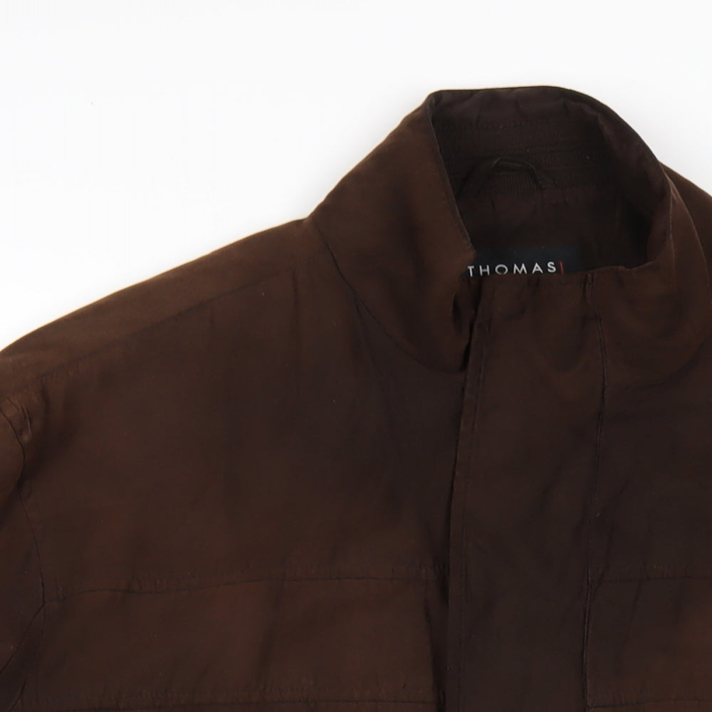 Thomas Nash Mens Brown Jacket Coat Size L Zip