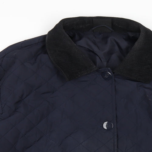 BDG Mens Blue Quilted Coat Size M Button