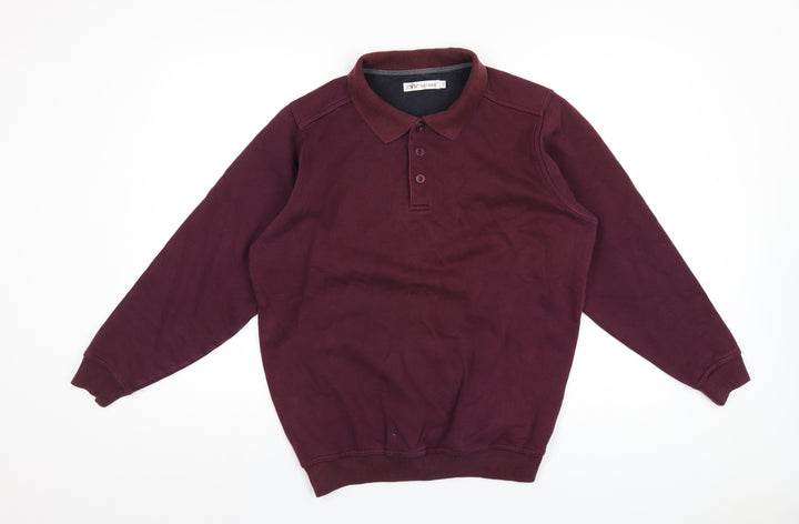 EWM Mens Purple Cotton Pullover Sweatshirt Size S