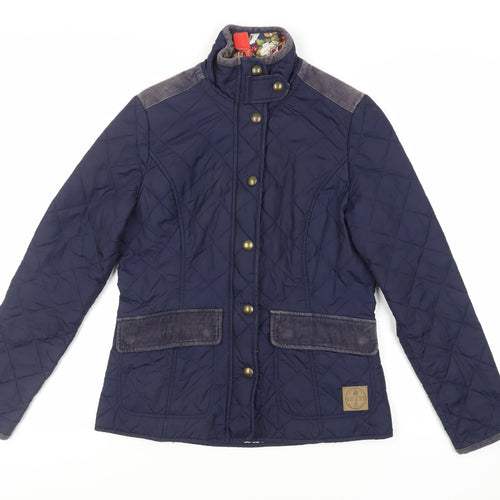 Harvey & Jones Womens Blue Quilted Jacket Size 8 Zip