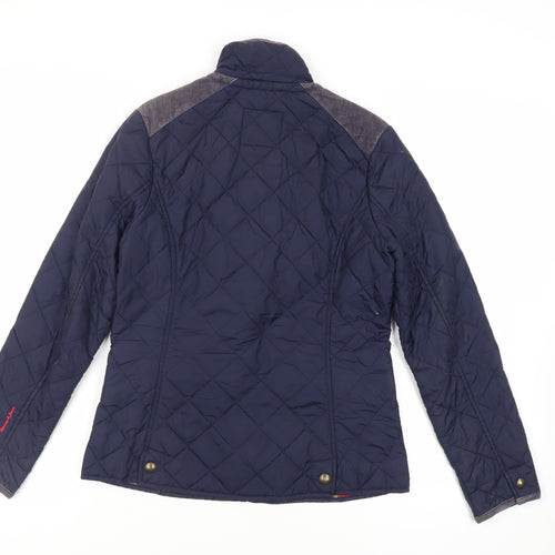 Harvey & Jones Womens Blue Quilted Jacket Size 8 Zip