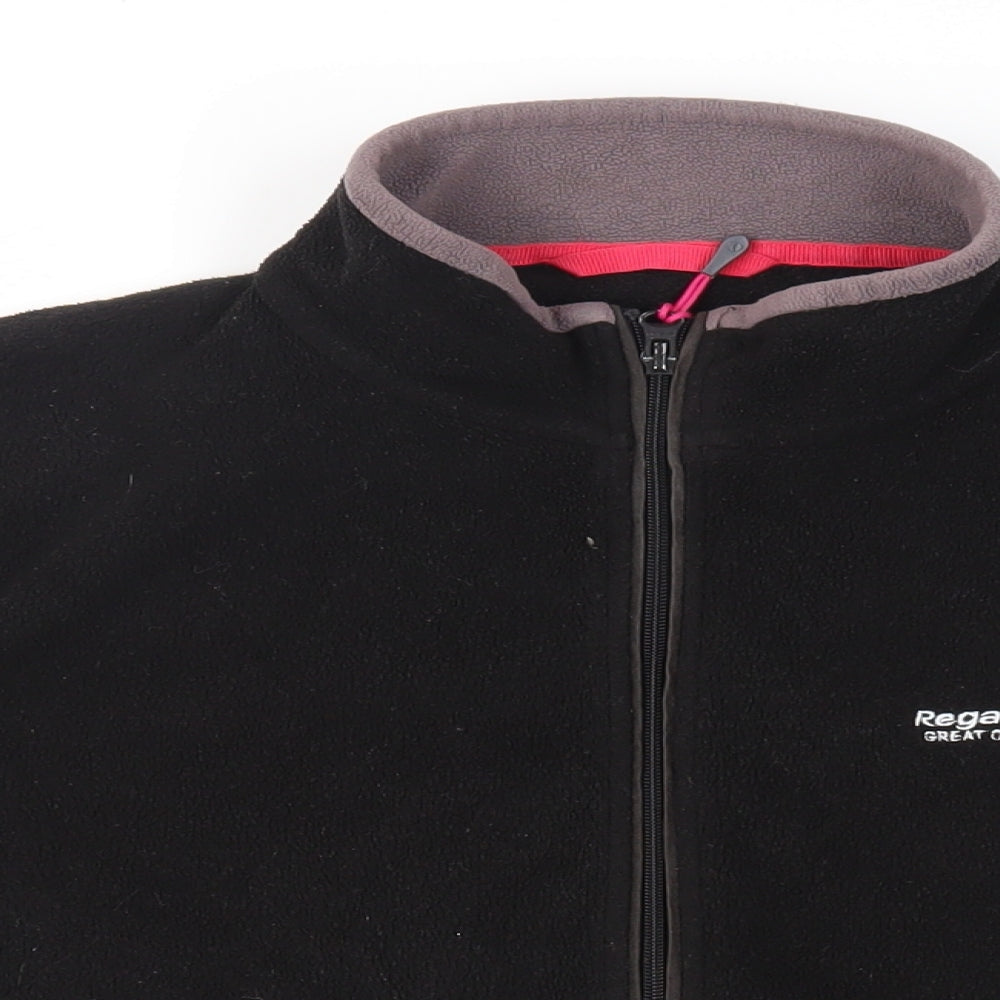 Regatta Womens Black Jacket Size 20 Zip - Logo Zipped Pockets