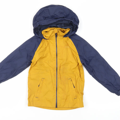 Mountain Warehouse Boys Yellow Colourblock Windbreaker Jacket Size 5-6 Years Zip - Logo Water Resistant