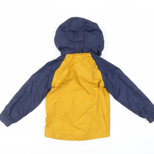 Mountain Warehouse Boys Yellow Colourblock Windbreaker Jacket Size 5-6 Years Zip - Logo Water Resistant