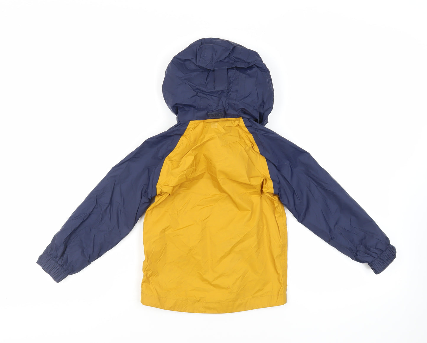 Mountain Warehouse Boys Yellow Colourblock Windbreaker Jacket Size 5-6 Years Zip - Logo Water Resistant