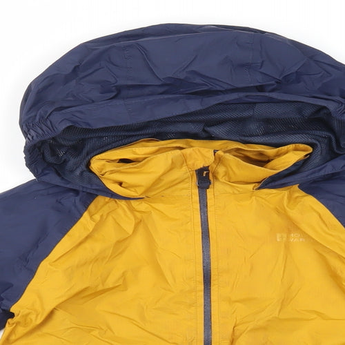 Mountain Warehouse Boys Yellow Colourblock Windbreaker Jacket Size 5-6 Years Zip - Logo Water Resistant