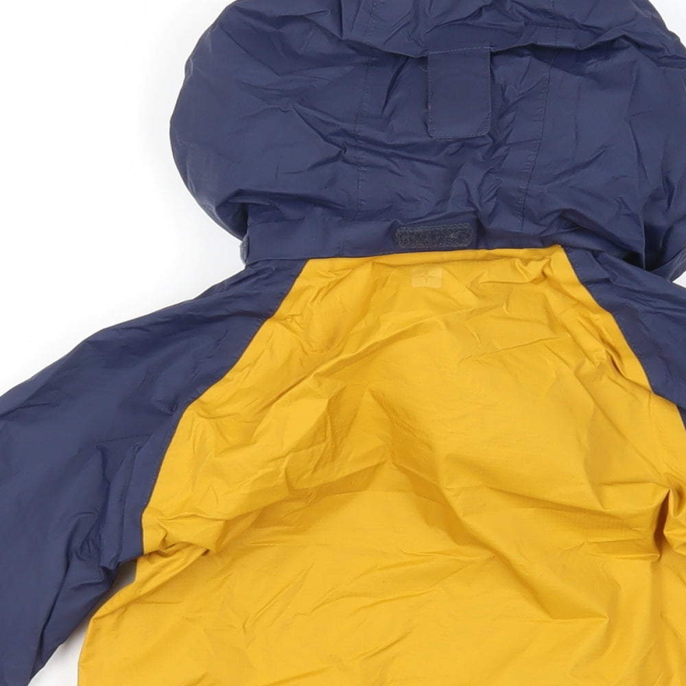 Mountain Warehouse Boys Yellow Colourblock Windbreaker Jacket Size 5-6 Years Zip - Logo Water Resistant