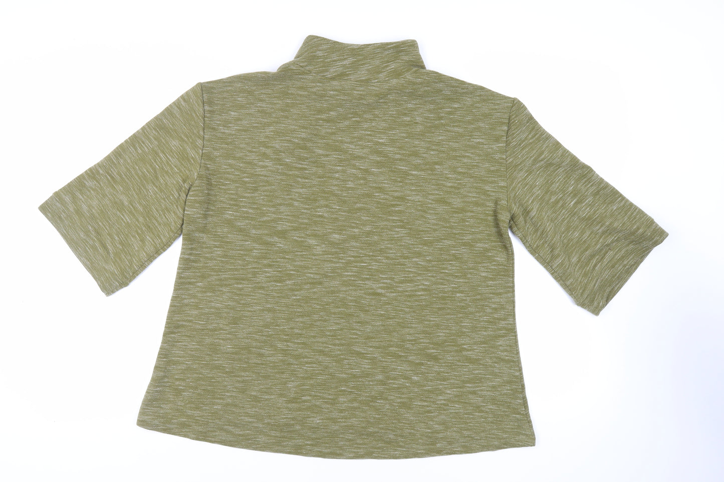 Rain Womens Green Polyester Pullover Sweatshirt Size M Button