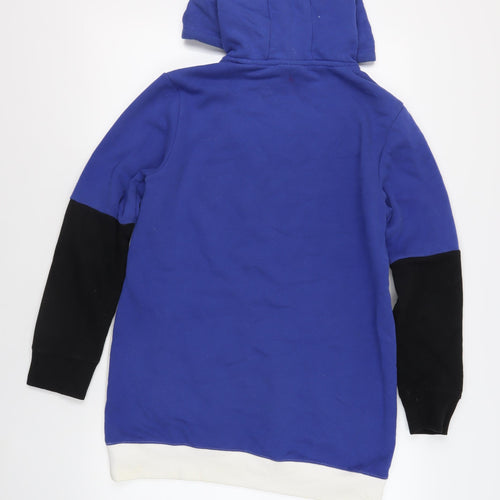 PlayStation Girls Blue Colourblock Cotton Pullover Hoodie Size 14-15 Years Pullover - Logo Pockets
