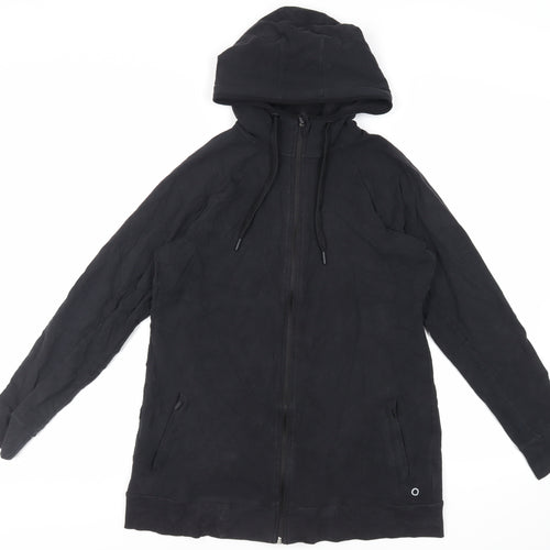 GOODMOVE Womens Black Cotton Full Zip Hoodie Size 16 Zip
