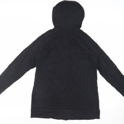 GOODMOVE Womens Black Cotton Full Zip Hoodie Size 16 Zip