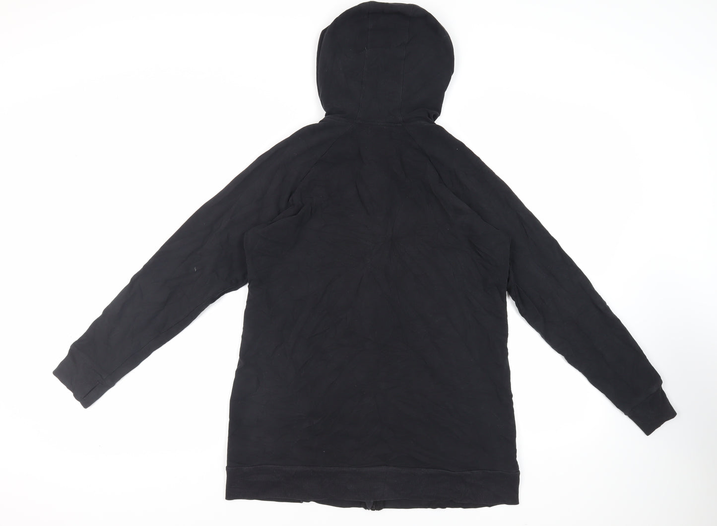 GOODMOVE Womens Black Cotton Full Zip Hoodie Size 16 Zip