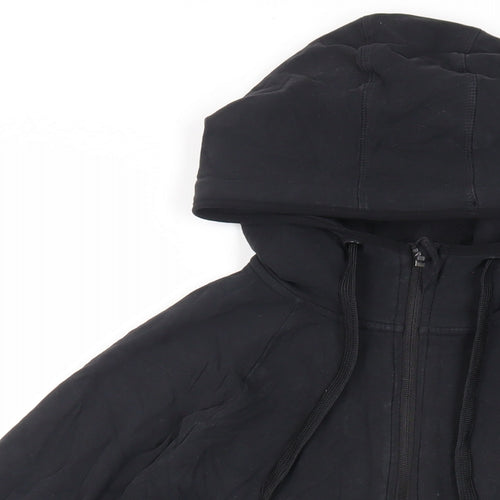 GOODMOVE Womens Black Cotton Full Zip Hoodie Size 16 Zip