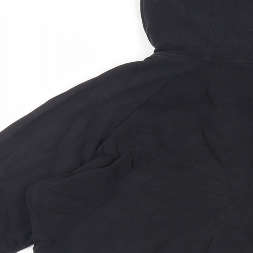 GOODMOVE Womens Black Cotton Full Zip Hoodie Size 16 Zip